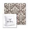 Picture of Patra Mushroom | Set of 2 | 16" Sunbrella Boxed Square Outdoor Throw Pillows with Premium Inserts