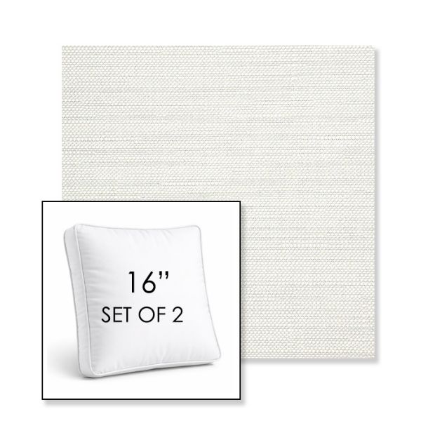 Picture of Piazza Cloud | Set of 2 | 16" Sunbrella Boxed Square Outdoor Throw Pillows with Premium Inserts