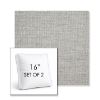 Picture of Piazza Pebble | Set of 2 | 16" Sunbrella Boxed Square Outdoor Throw Pillows with Premium Inserts