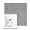 Picture of Pique Ash | Set of 2 | 16" Sunbrella Boxed Square Outdoor Throw Pillows with Premium Inserts