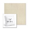Picture of Pique Flax | Set of 2 | 16" Sunbrella Boxed Square Outdoor Throw Pillows with Premium Inserts