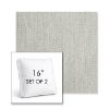 Picture of Pique Gravel | Set of 2 | 16" Sunbrella Boxed Square Outdoor Throw Pillows with Premium Inserts
