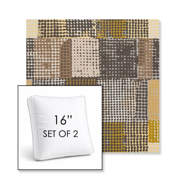 Picture of Pop Corn | Set of 2 | 16" Sunbrella Boxed Square Outdoor Throw Pillows with Premium Inserts