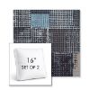 Picture of Pop Patch | Set of 2 | 16" Sunbrella Boxed Square Outdoor Throw Pillows with Premium Inserts