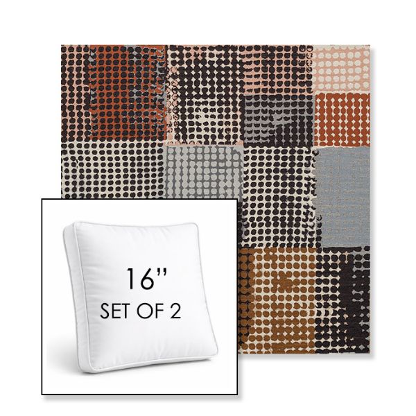 Picture of Pop Punchcard | Set of 2 | 16" Sunbrella Boxed Square Outdoor Throw Pillows with Premium Inserts