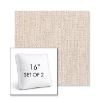 Picture of Poros Linen | Set of 2 | 16" Sunbrella Boxed Square Outdoor Throw Pillows with Premium Inserts