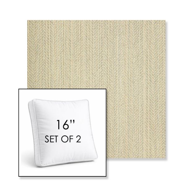 Picture of Posh Dove | Set of 2 | 16" Sunbrella Boxed Square Outdoor Throw Pillows with Premium Inserts