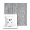 Picture of Posh Graphite | Set of 2 | 16" Sunbrella Boxed Square Outdoor Throw Pillows with Premium Inserts