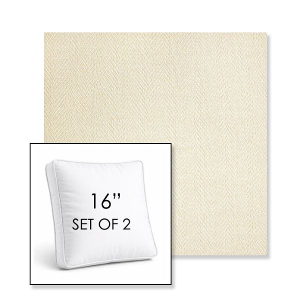 Picture of Posh Salt | Set of 2 | 16" Sunbrella Boxed Square Outdoor Throw Pillows with Premium Inserts