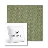 Picture of Posh Shamrock | Set of 2 | 16" Sunbrella Boxed Square Outdoor Throw Pillows with Premium Inserts