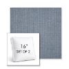 Picture of Proven Denim | Set of 2 | 16" Sunbrella Boxed Square Outdoor Throw Pillows with Premium Inserts
