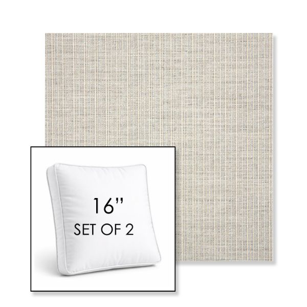Picture of Proven Dove | Set of 2 | 16" Sunbrella Boxed Square Outdoor Throw Pillows with Premium Inserts