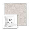 Picture of Rafi Pearl | Set of 2 | 16" Sunbrella Boxed Square Outdoor Throw Pillows with Premium Inserts