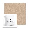 Picture of Rafi Sand | Set of 2 | 16" Sunbrella Boxed Square Outdoor Throw Pillows with Premium Inserts