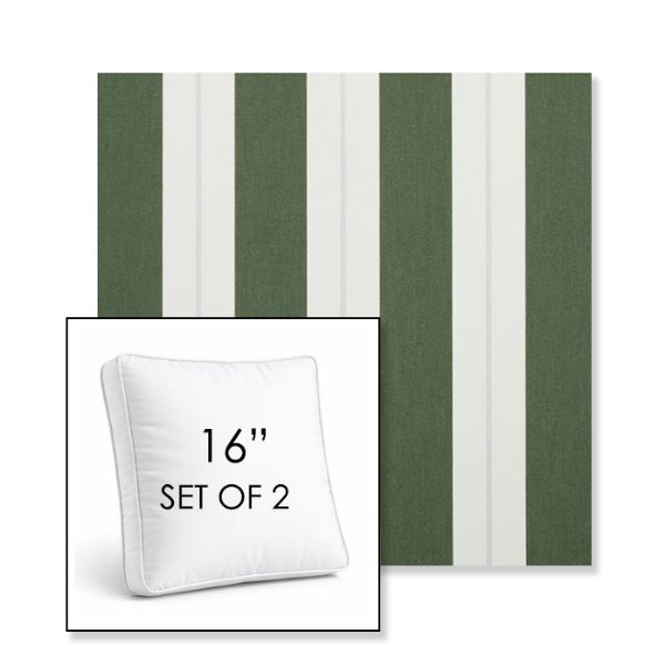 Picture of Relate Ivy | Set of 2 | 16" Sunbrella Boxed Square Outdoor Throw Pillows with Premium Inserts