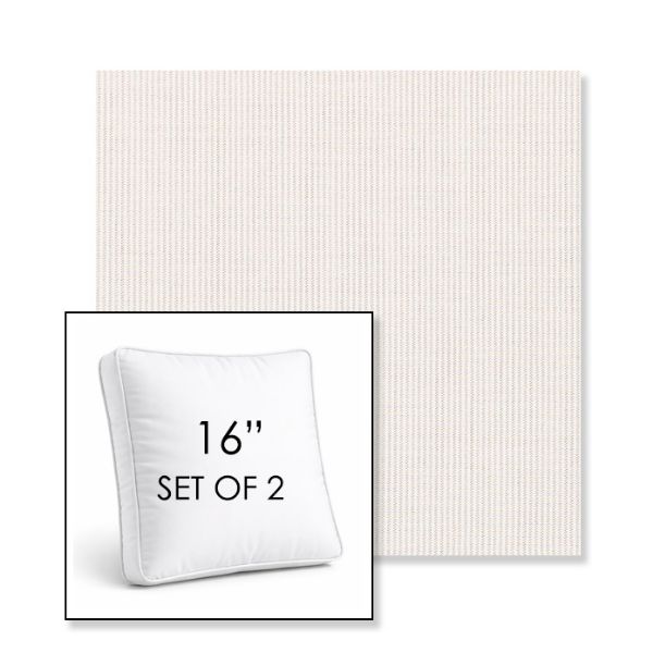 Picture of Replay Linen | Set of 2 | 16" Sunbrella Boxed Square Outdoor Throw Pillows with Premium Inserts