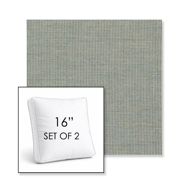 Picture of Replay Moss | Set of 2 | 16" Sunbrella Boxed Square Outdoor Throw Pillows with Premium Inserts