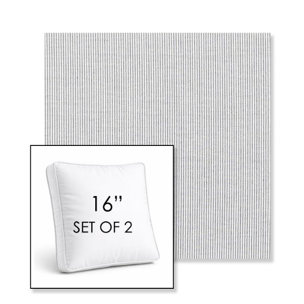 Picture of Replay Sea | Set of 2 | 16" Sunbrella Boxed Square Outdoor Throw Pillows with Premium Inserts