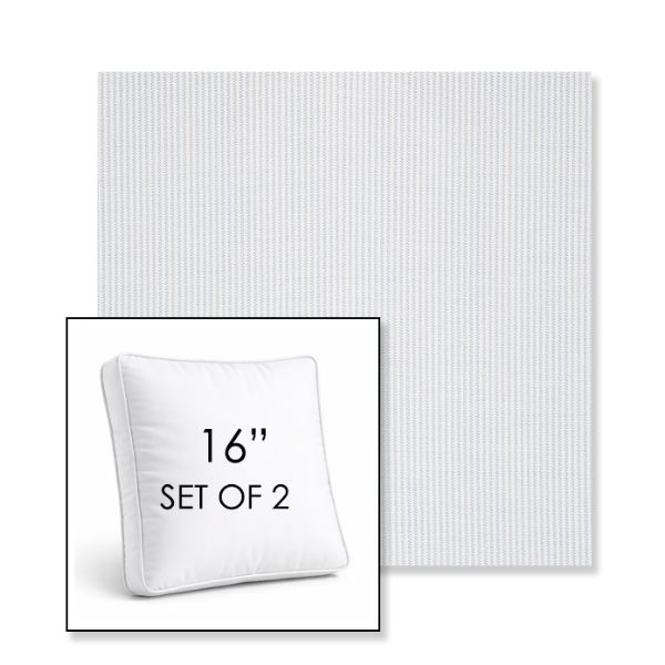 Picture of Replay Sky | Set of 2 | 16" Sunbrella Boxed Square Outdoor Throw Pillows with Premium Inserts