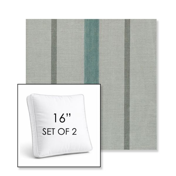 Picture of Revival Sage | Set of 2 | 16" Sunbrella Boxed Square Outdoor Throw Pillows with Premium Inserts