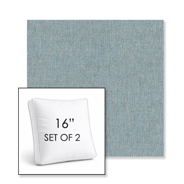 Picture of Ritsy Mist | Set of 2 | 16" Sunbrella Boxed Square Outdoor Throw Pillows with Premium Inserts