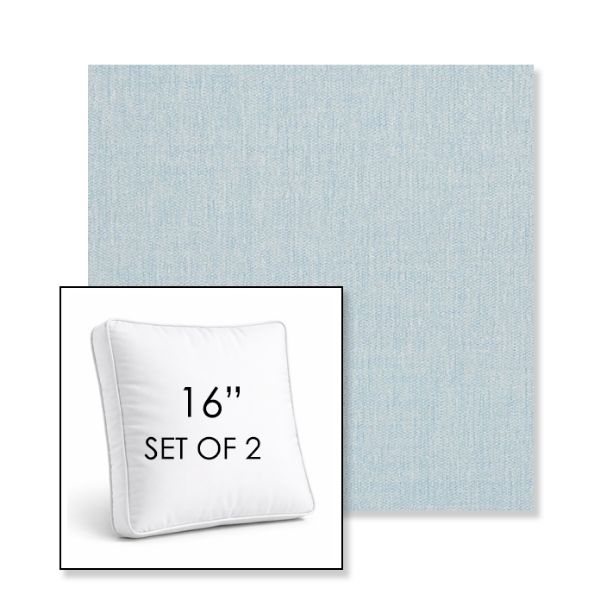 Picture of Ritsy Sky | Set of 2 | 16" Sunbrella Boxed Square Outdoor Throw Pillows with Premium Inserts