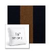 Picture of Rothko Bourbon Blue | Set of 2 | 16" Sunbrella Boxed Square Outdoor Throw Pillows with Premium Inserts