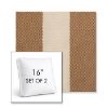 Picture of Rothko Latte | Set of 2 | 16" Sunbrella Boxed Square Outdoor Throw Pillows with Premium Inserts