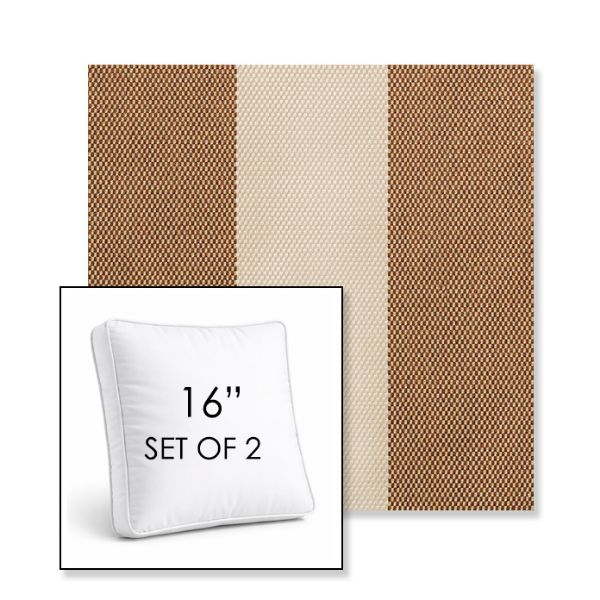 Picture of Rothko Latte | Set of 2 | 16" Sunbrella Boxed Square Outdoor Throw Pillows with Premium Inserts