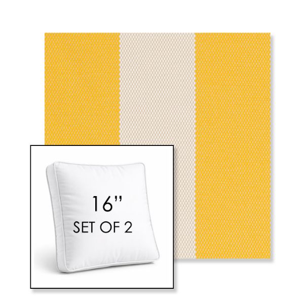 Picture of Rothko Lemonade | Set of 2 | 16" Sunbrella Boxed Square Outdoor Throw Pillows with Premium Inserts