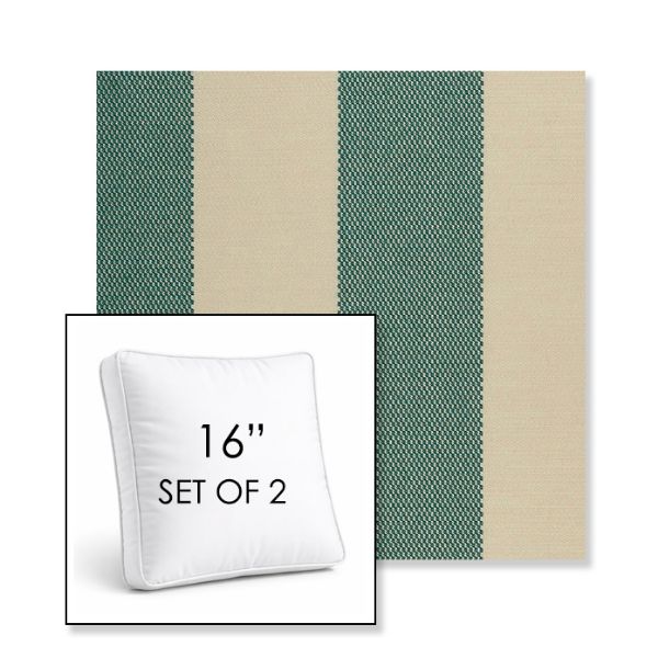 Picture of Rothko Mermaid | Set of 2 | 16" Sunbrella Boxed Square Outdoor Throw Pillows with Premium Inserts