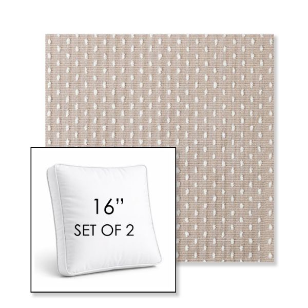 Picture of Royale Silk | Set of 2 | 16" Sunbrella Boxed Square Outdoor Throw Pillows with Premium Inserts