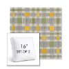 Picture of Rubix Lemon Lime | Set of 2 | 16" Sunbrella Boxed Square Outdoor Throw Pillows with Premium Inserts