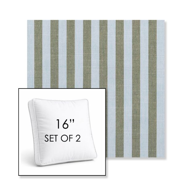 Picture of Sail Away Aloe | Set of 2 | 16" Sunbrella Boxed Square Outdoor Throw Pillows with Premium Inserts