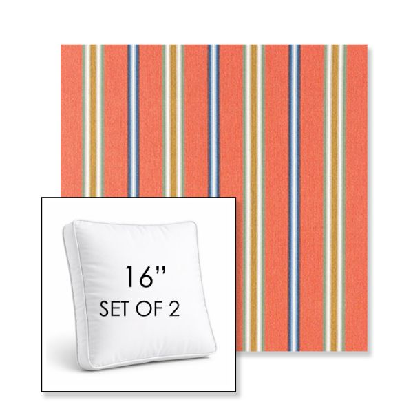 Picture of Saltillo Sedona | Set of 2 | 16" Sunbrella Boxed Square Outdoor Throw Pillows with Premium Inserts