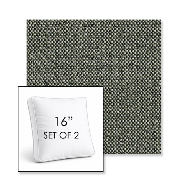 Picture of Savane Lake | Set of 2 | 16" Sunbrella Boxed Square Outdoor Throw Pillows with Premium Inserts