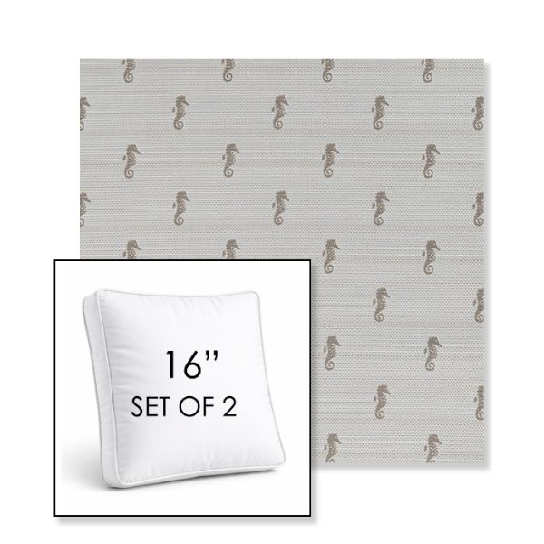 Picture of Schooner Plank | Set of 2 | 16" Sunbrella Boxed Square Outdoor Throw Pillows with Premium Inserts
