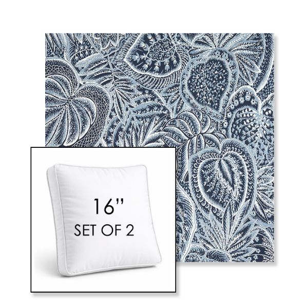Picture of Sensibility Harbor | Set of 2 | 16" Sunbrella Boxed Square Outdoor Throw Pillows with Premium Inserts