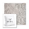 Picture of Sensibility Linen | Set of 2 | 16" Sunbrella Boxed Square Outdoor Throw Pillows with Premium Inserts