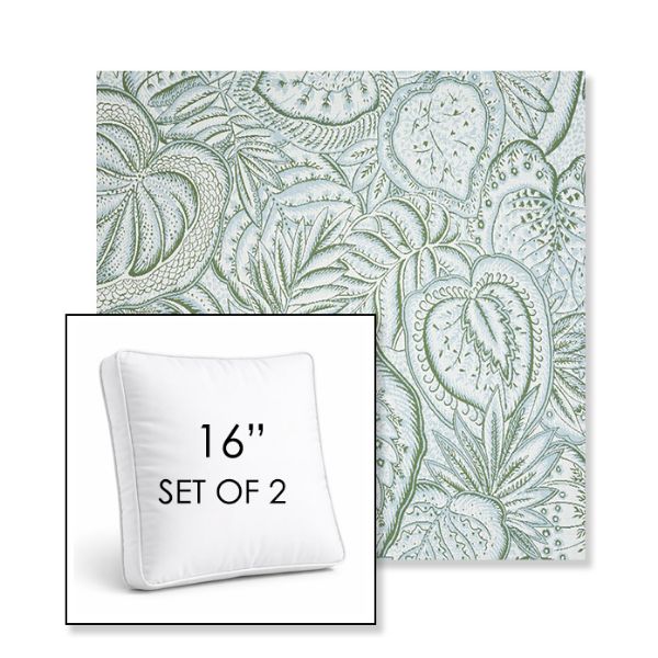Picture of Sensibility Spring | Set of 2 | 16" Sunbrella Boxed Square Outdoor Throw Pillows with Premium Inserts