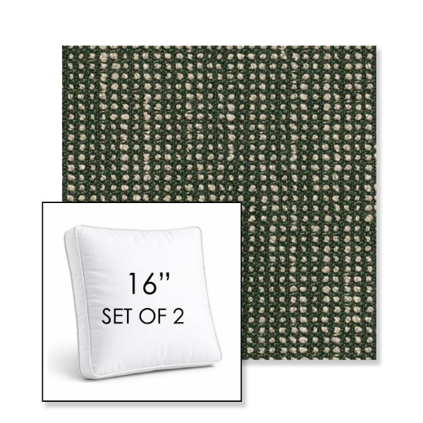 Picture of Slow Fern | Set of 2 | 16" Sunbrella Boxed Square Outdoor Throw Pillows with Premium Inserts