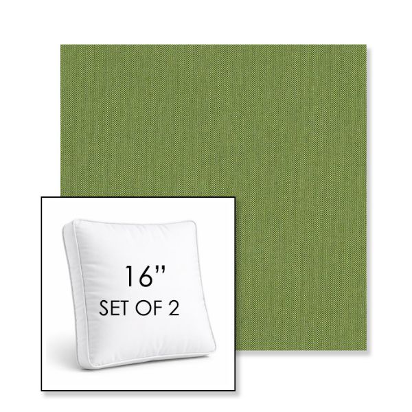 Picture of Spectrum Cilantro | Set of 2 | 16" Sunbrella Boxed Square Outdoor Throw Pillows with Premium Inserts
