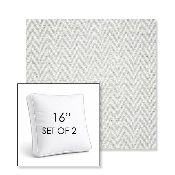 Picture of Switch Snow | Set of 2 | 16" Sunbrella Boxed Square Outdoor Throw Pillows with Premium Inserts