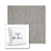 Picture of Tailored Fog | Set of 2 | 16" Sunbrella Boxed Square Outdoor Throw Pillows with Premium Inserts