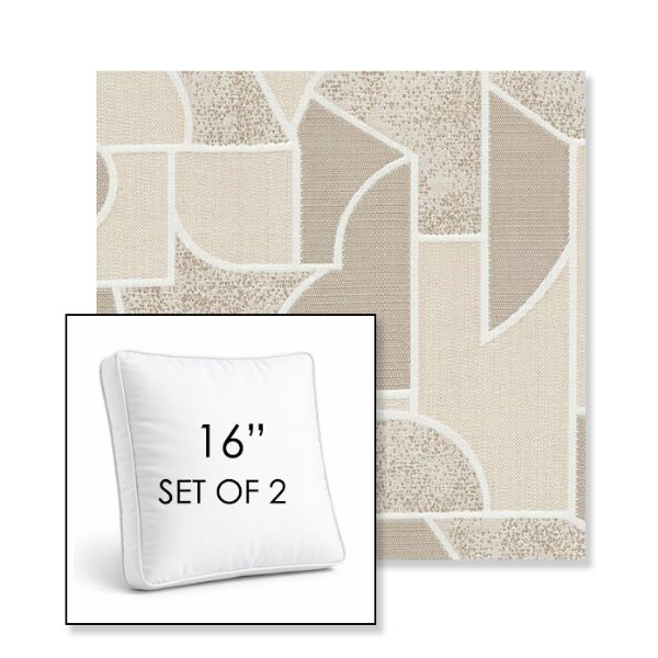 Picture of Territory Alum | Set of 2 | 16" Sunbrella Boxed Square Outdoor Throw Pillows with Premium Inserts