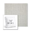 Picture of Ticking Fog | Set of 2 | 16" Sunbrella Boxed Square Outdoor Throw Pillows with Premium Inserts