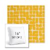 Picture of Toggle Lemon Drop | Set of 2 | 16" Sunbrella Boxed Square Outdoor Throw Pillows with Premium Inserts