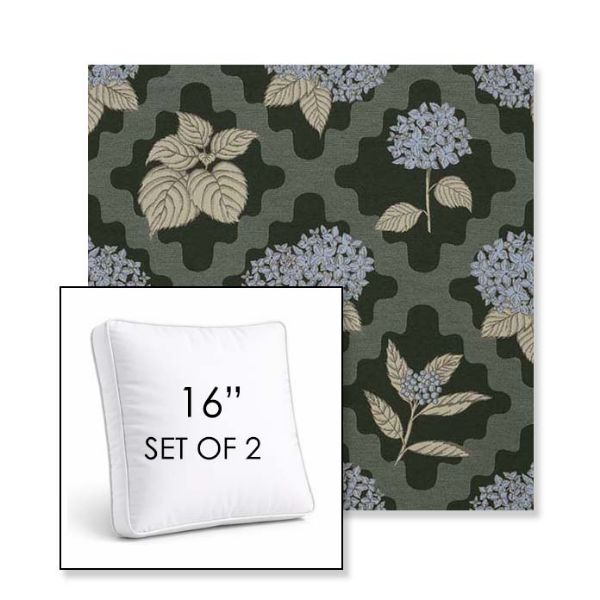 Picture of Trellis Topiary | Set of 2 | 16" Sunbrella Boxed Square Outdoor Throw Pillows with Premium Inserts