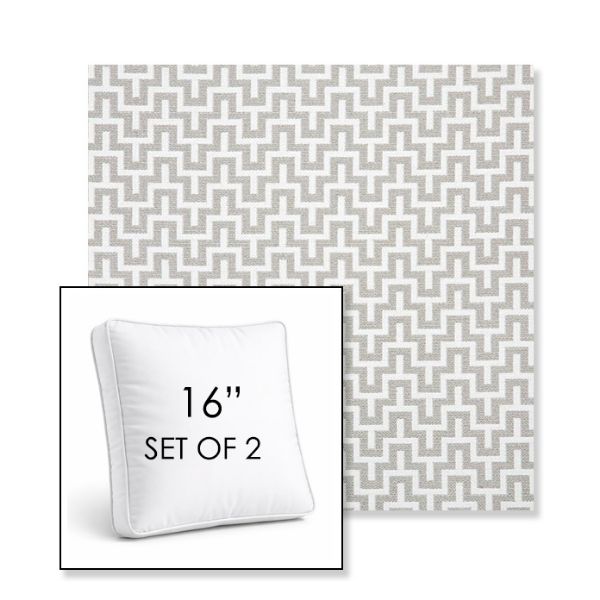 Picture of Underline Dove | Set of 2 | 16" Sunbrella Boxed Square Outdoor Throw Pillows with Premium Inserts