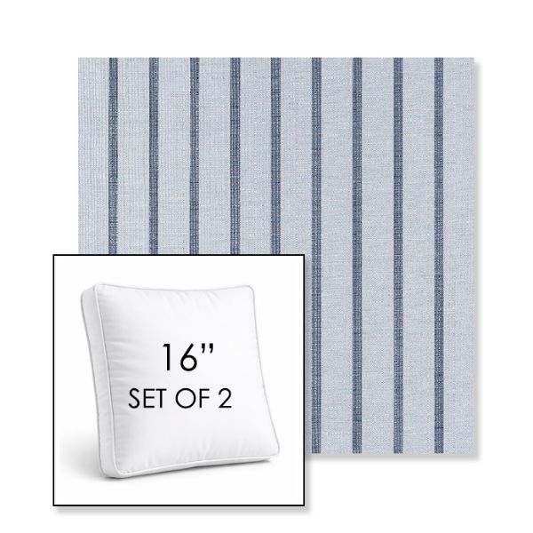 Picture of Unwind Sky | Set of 2 | 16" Sunbrella Boxed Square Outdoor Throw Pillows with Premium Inserts